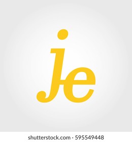 initial lowercase j and e yellow logo