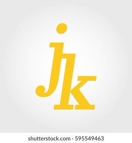 initial lowercase j and k yellow logo