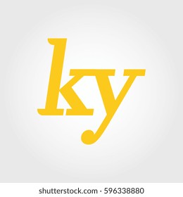 initial lowercase k and y yellow logo