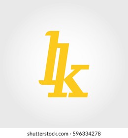 initial lowercase l and k yellow logo