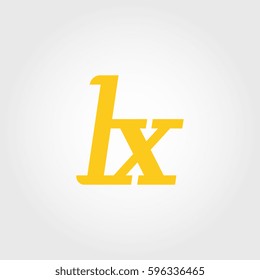 initial lowercase l and x yellow logo