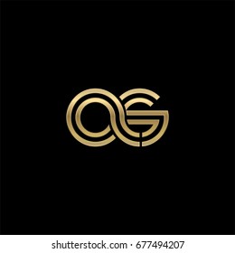 Initial lowercase letter as, linked outline rounded logo, elegant golden color on black background