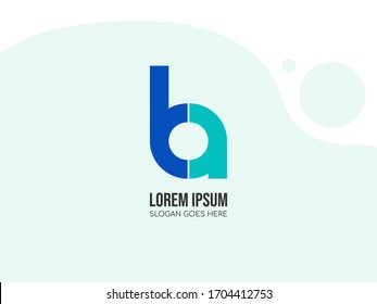 Initial lowercase letter b and a, linked logo, vibrant colors, BA Logo, AB Logo. Outstanding professional elegant trendy awesome artistic initial based Alphabet icon logo.