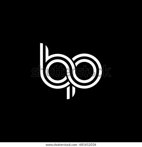 Initial Lowercase Letter Bp Linked Outline Stock Vector (Royalty Free