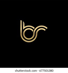 Initial lowercase letter br, linked outline rounded logo, elegant golden color on black background