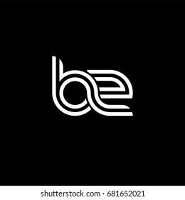 Initial lowercase letter bz, linked outline rounded logo, white color on black background