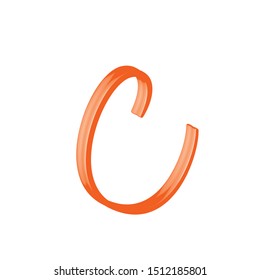 Initial lowercase letter c, curve rounded logo, gradient vibrant colorful glossy colors on black background.