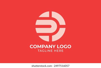 Initial lowercase letter cu, overlapping circle interlock logo, letter C  monogram rounded shape