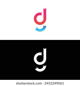Initial lowercase letter dg logo design vector template. gd logo idea. Colorful gradient letter logo