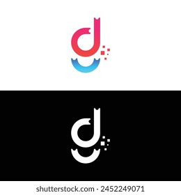 Initial lowercase letter dg logo design vector template. gd logo idea. Colorful gradient letter logo