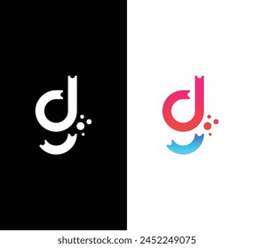 Initial lowercase letter dg logo design vector template. gd logo idea. Colorful gradient letter logo