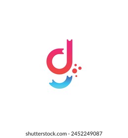 Initial lowercase letter dg logo design vector template. gd logo idea. Colorful gradient letter logo