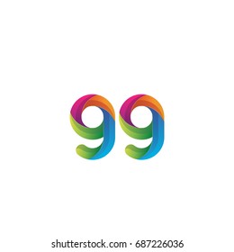 Initial lowercase letter gg, curve rounded logo, gradient vibrant colorful glossy multicolor
