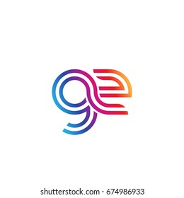 Initial lowercase letter gz, linked outline rounded logo, colorful vibrant colors
