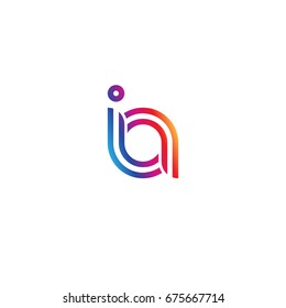 Initial lowercase letter ia, linked outline rounded logo, colorful vibrant colors