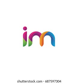 Initial lowercase letter im, curve rounded logo, gradient vibrant colorful glossy multicolor