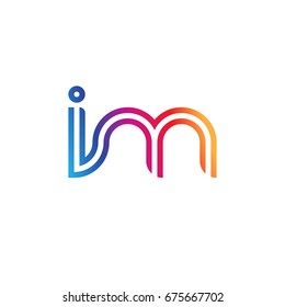 Initial lowercase letter im, linked outline rounded logo, colorful vibrant colors