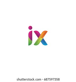 Initial lowercase letter ix, curve rounded logo, gradient vibrant colorful glossy multicolor