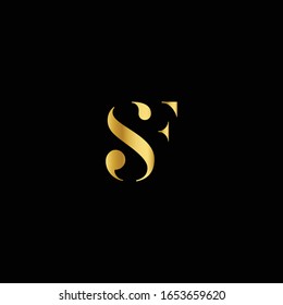 Ursprünglicher Kleinbuchstabe JP, abgerundetes Logo, Farbverlauf-goldene glänzende Farben auf schwarzem Hintergrund