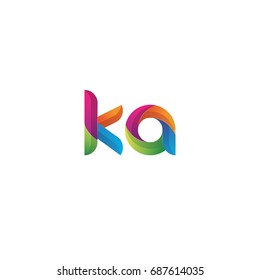 Initial lowercase letter ka, curve rounded logo, gradient vibrant colorful glossy multicolor