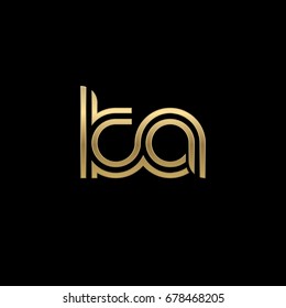 Initial lowercase letter ka, linked outline rounded logo, elegant golden color on black background