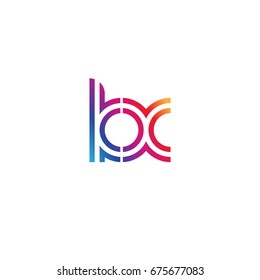 Initial lowercase letter kx, linked outline rounded logo, colorful vibrant colors