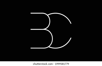 Initial lowercase letter logo cb, bc, b inside c, monogram rounded shape