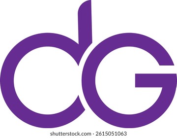 Initial lowercase letter logo dg, gd, g inside d, monogram rounded shape, white color background