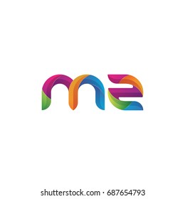 Initial lowercase letter mz, curve rounded logo, gradient vibrant colorful glossy multicolor