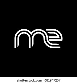 Initial lowercase letter mz, linked outline rounded logo, white color on black background
