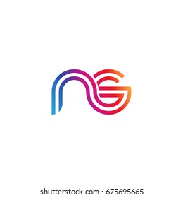 Initial lowercase letter ns, linked outline rounded logo, colorful vibrant colors