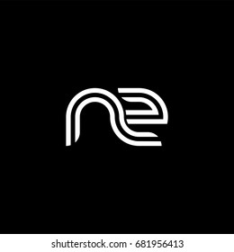 Initial lowercase letter nz, linked outline rounded logo, white color on black background