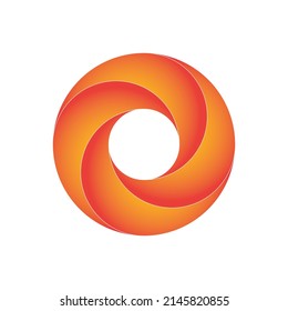 Initial lowercase letter o, curve rounded logo, gradient vibrant colorful glossy multicolor