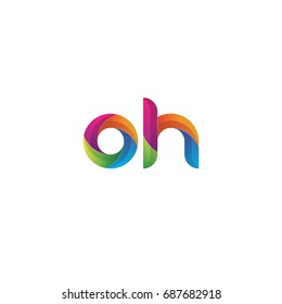 Initial lowercase letter oh, curve rounded logo, gradient vibrant colorful glossy multicolor