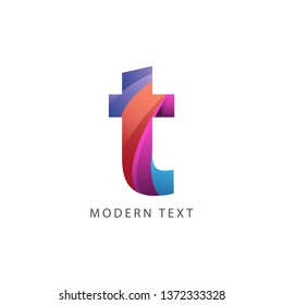 Initial lowercase letter t design template