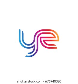 Initial lowercase letter yz, linked outline rounded logo, colorful vibrant colors