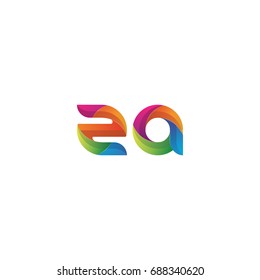 Initial lowercase letter za, curve rounded logo, gradient vibrant colorful glossy multicolor