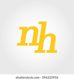 initial lowercase n and h yellow logo