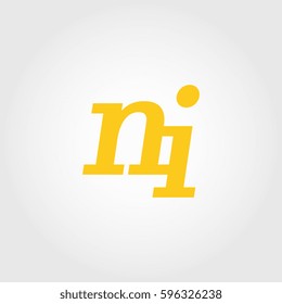 initial lowercase n and i yellow logo