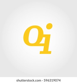 initial lowercase o and i yellow logo