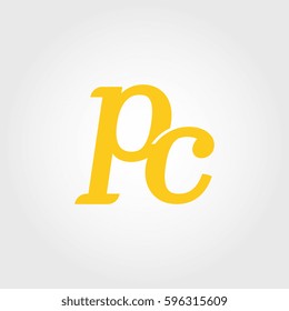 initial lowercase p and c yellow logo