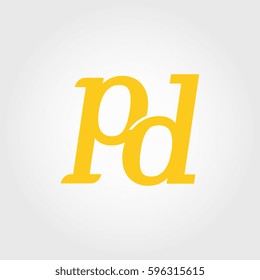 initial lowercase p and d yellow logo