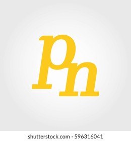 initial lowercase p and n yellow logo