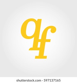 initial lowercase q and f yellow logo