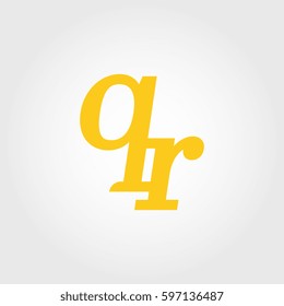 initial lowercase q and r yellow logo
