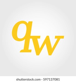 initial lowercase q and w yellow logo
