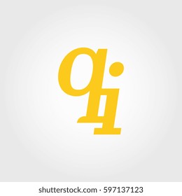 initial lowercase q and i yellow logo