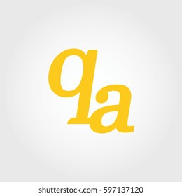 initial lowercase qa yellow logo