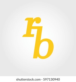 initial lowercase r and b yellow logo