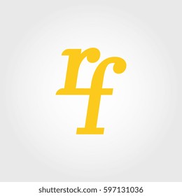 initial lowercase r and f yellow logo